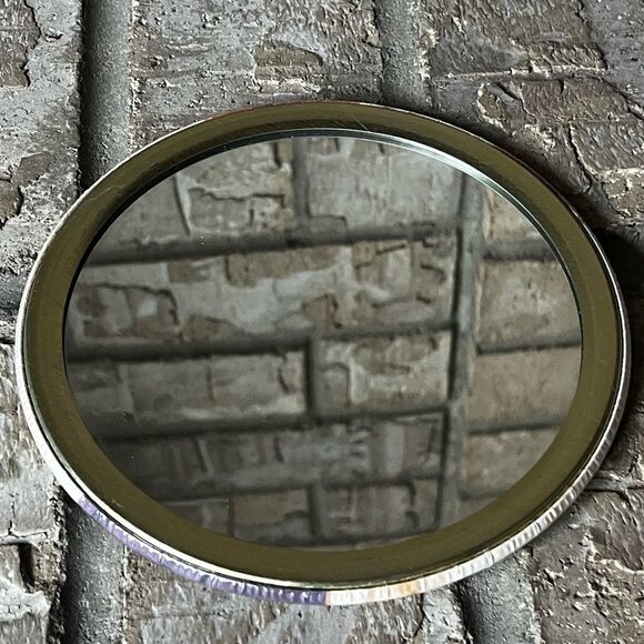 Vintage Style Lady w/Red Hat Portrait Mirror Double Sided Victorian 6" - Picture 2 of 3